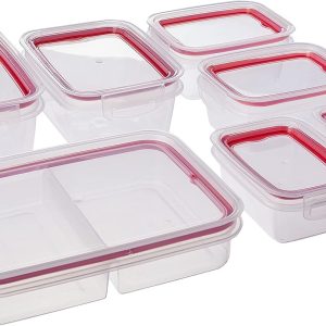 Kit Potes de Plástico Herméticos com Travas, 07 unidades, Plasútil