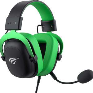 Headphone Fone de Ouvido Havit HV-H2002d Green, Gamer, com Microfone, Falante 53mm, Plug 3, 5mm: compatível com XBOX ONE e PS4, Cor Verde