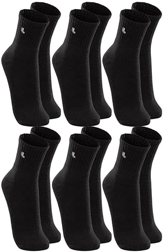 Kit 06 Pares Meia Lupo Sport Cano Médio Algodão Adulto