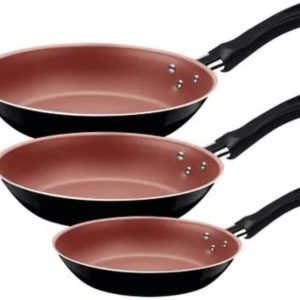 Tramontina JOGO FRIGIDEIRAS 3PCS CARIBE PRETO - SORTIDOS DE ALUMINIO COM REV ANTIADERENTE E POLIESTER