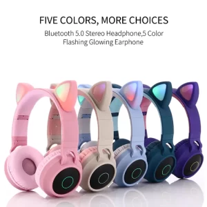 Fone De Ouvido Gatinho Bluetooth 5.0 Cat Ear Headphones BT028C
